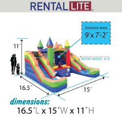 dual20slide20dimensions 1741820254 Rainbow Castle Dual Slide Wet/Dry